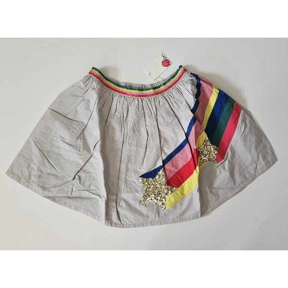Mini Boden 9-10 NEW NWT Sequin Woven Rainbow Star Skirt - Picture 1 of 4